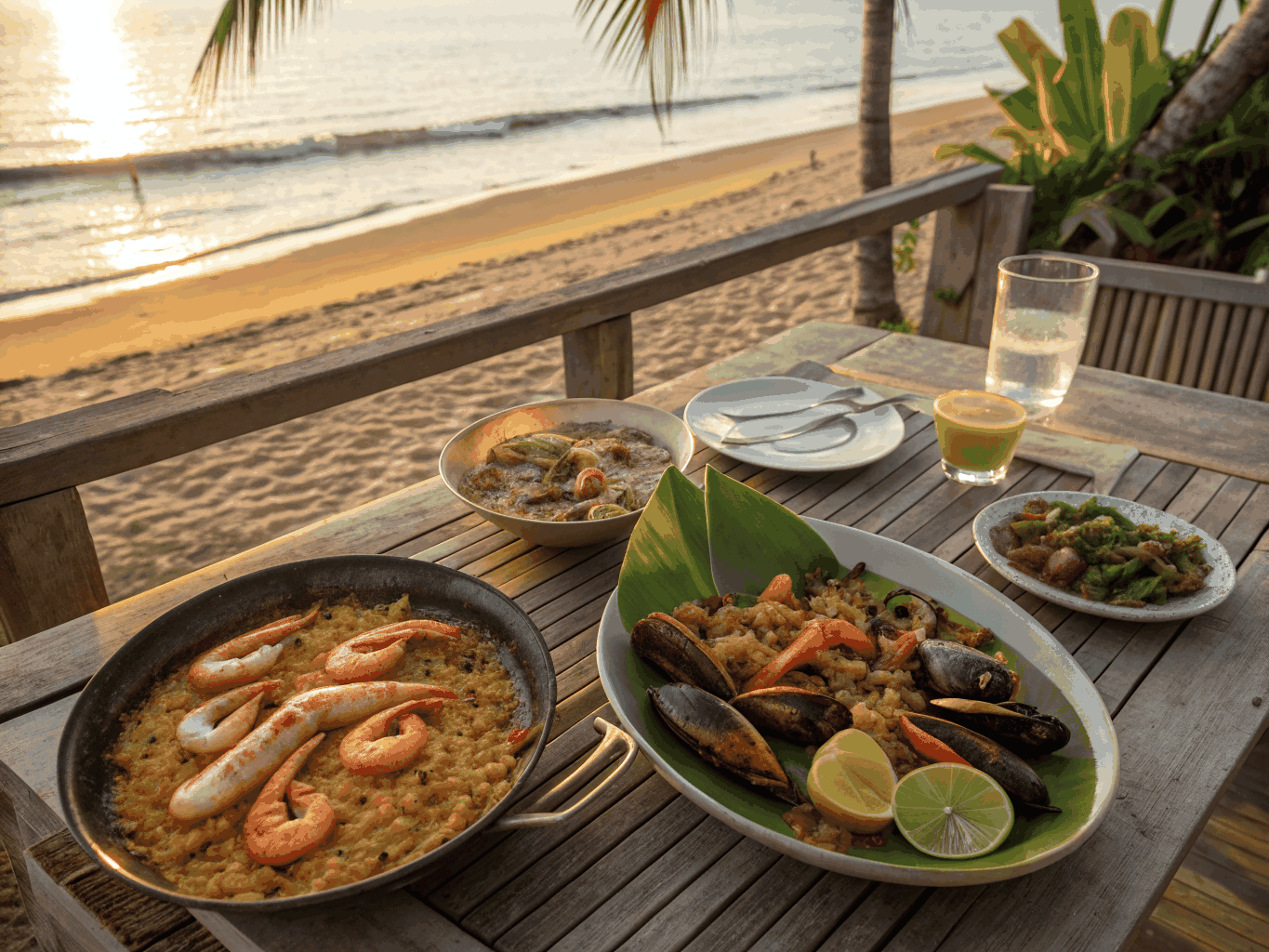 Freshly prepared Sutukil seafood feast with grilled fish and soup