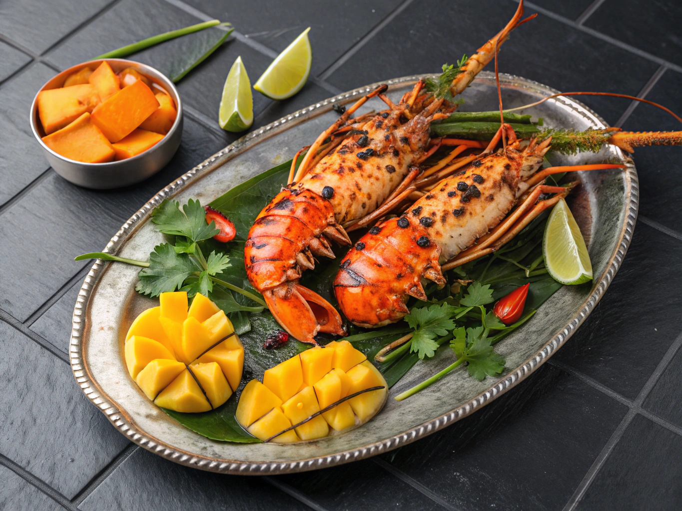 Freshly prepared succulent rock lobster specialty dish served in Batanes