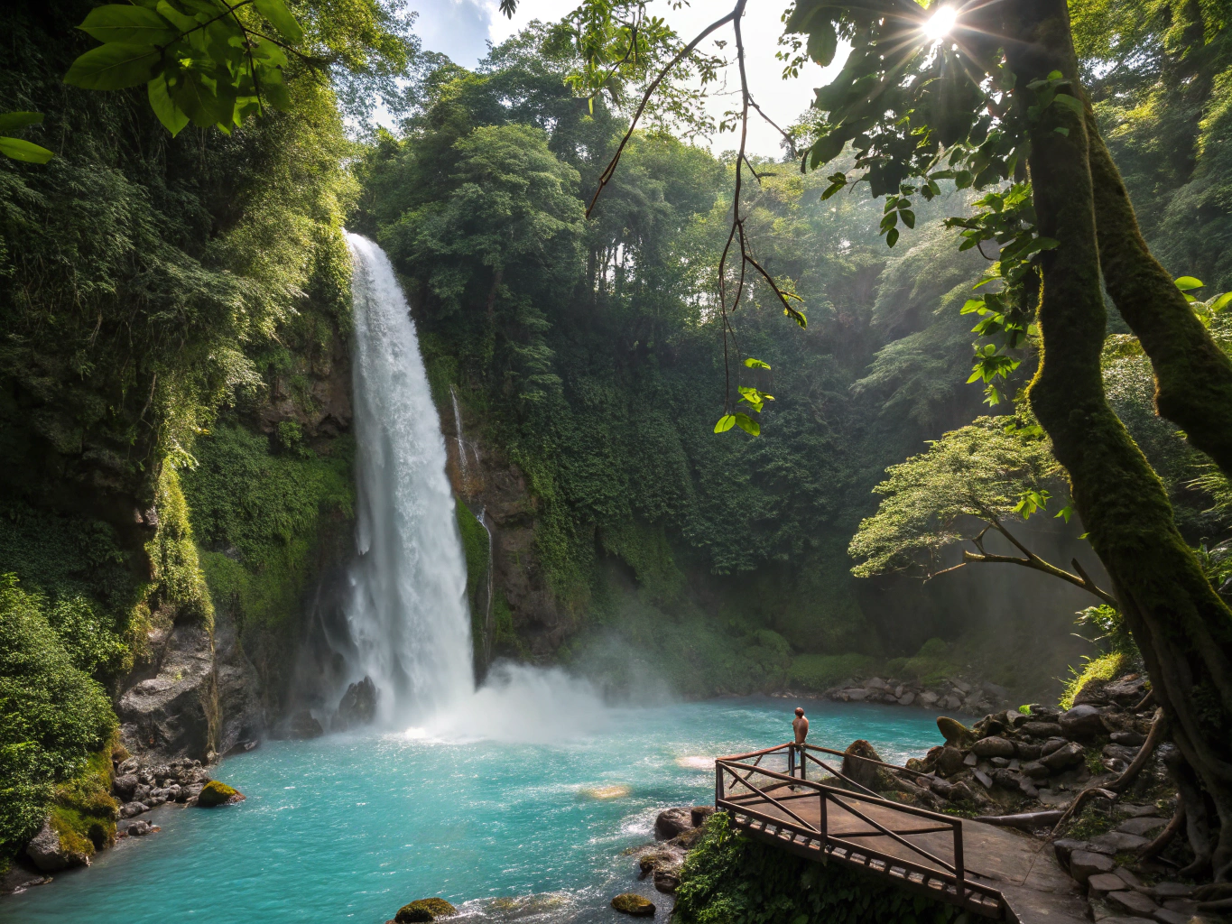 Turquoise waters and cascading waterfalls of Kawasan Falls in Cebu