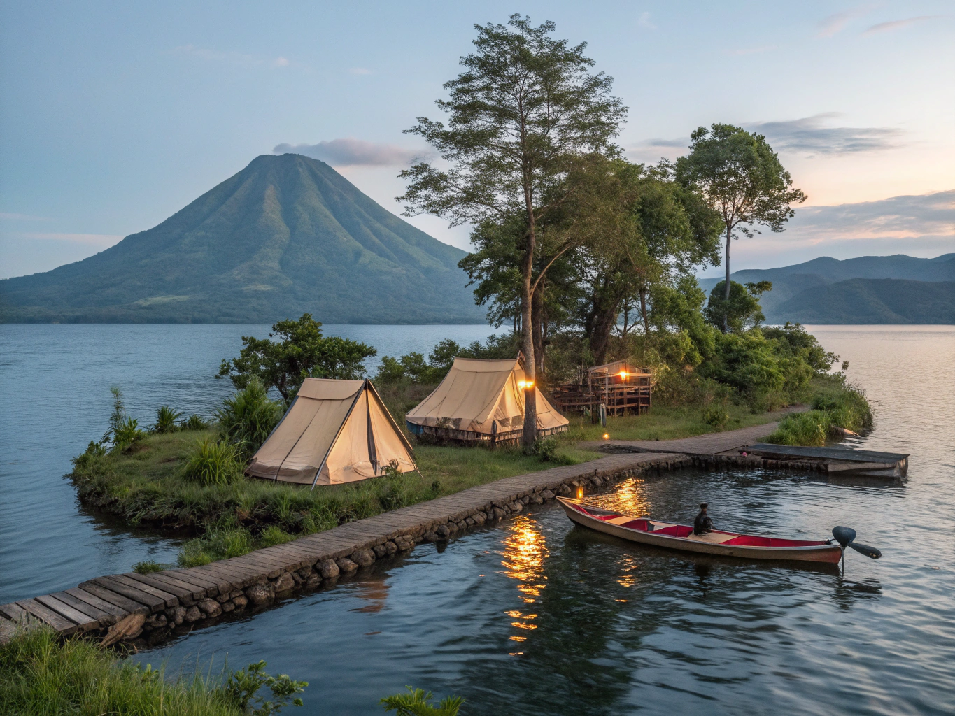 Scenic view of Taal Volcano crater lake in Batangas