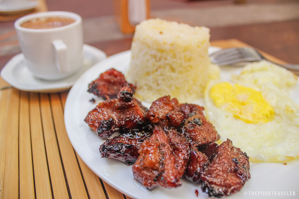 Savory grilled Tapang Taal pork slices served on a plate
